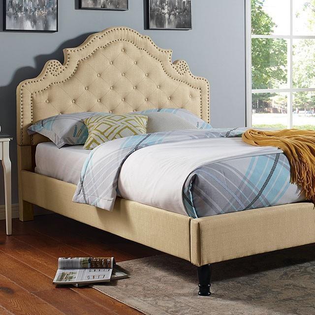 Large Picture of Furniture of America Aubree CM7537BG-CK-BED Cal.King Bed
