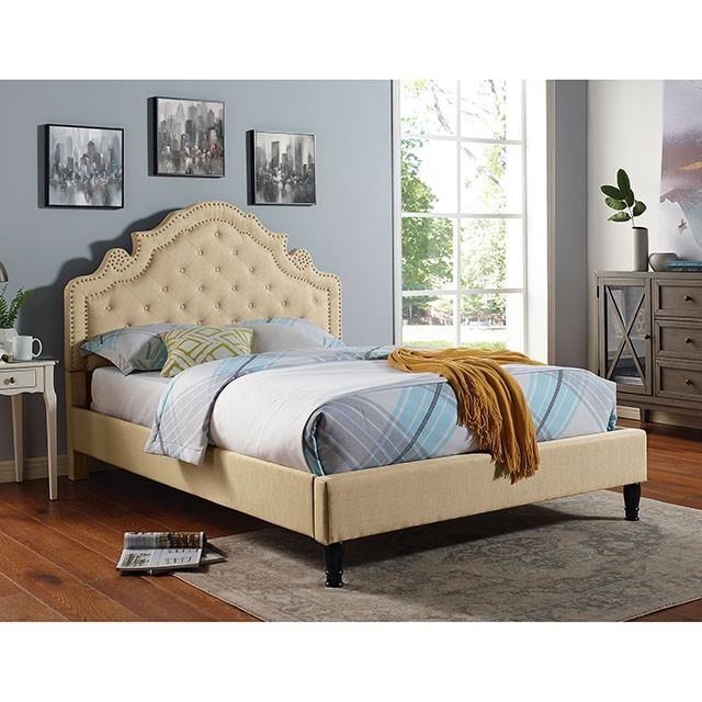 Large Picture of Furniture of America Aubree CM7537BG-CK-BED Cal.King Bed
