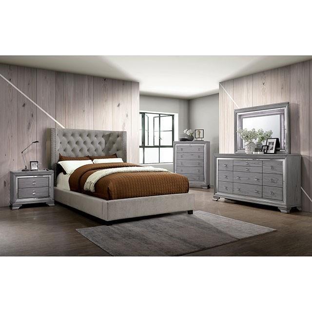 Large Picture of Furniture of America Cayla CM7779GY-CK-BED-VN