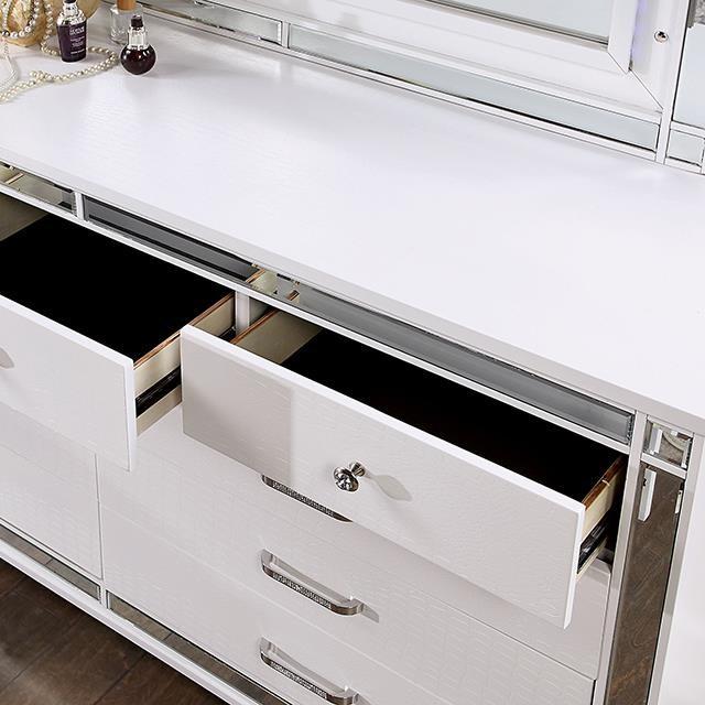 Large Picture of Furniture of America Brachium CM7977WH-CK-BED Cal.King Bed