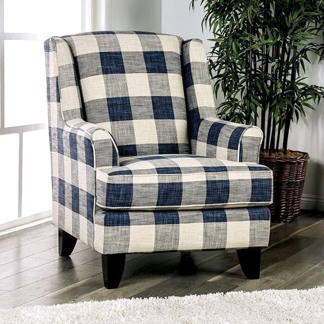 Furniture of America Nash SM8101-CH-SQ Checkered Chair