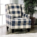 Furniture of America Nash SM8101-CH-SQ Checkered Chair