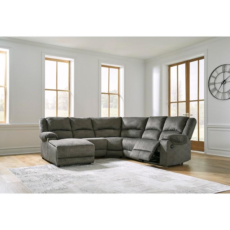Large Picture of Signature Design by Ashley Benlocke 30402S8 5 pc Reclining Sectional with Chaise