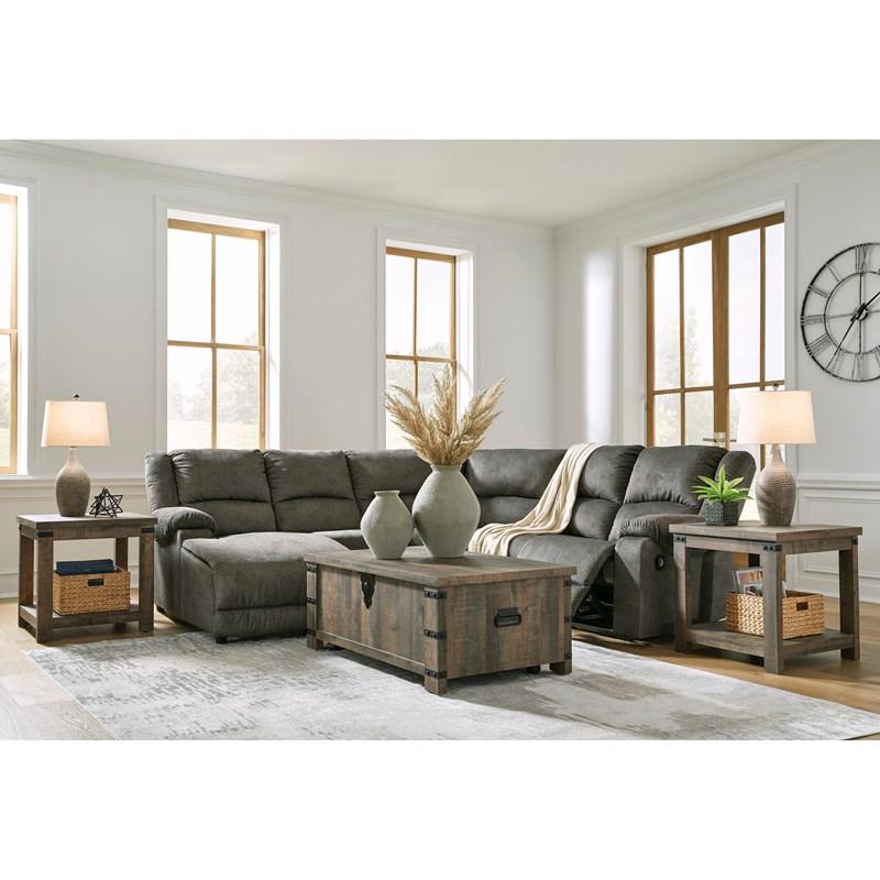 Large Picture of Signature Design by Ashley Benlocke 30402S8 5 pc Reclining Sectional with Chaise