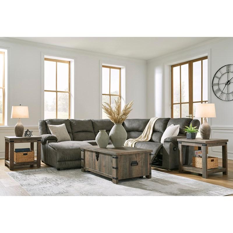 Large Picture of Signature Design by Ashley Benlocke 30402S8 5 pc Reclining Sectional with Chaise