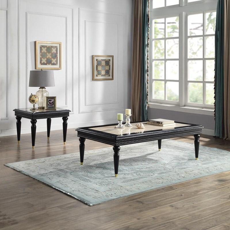 Large Picture of Acme Furniture Tayden LV01159 End Table with Marble Top