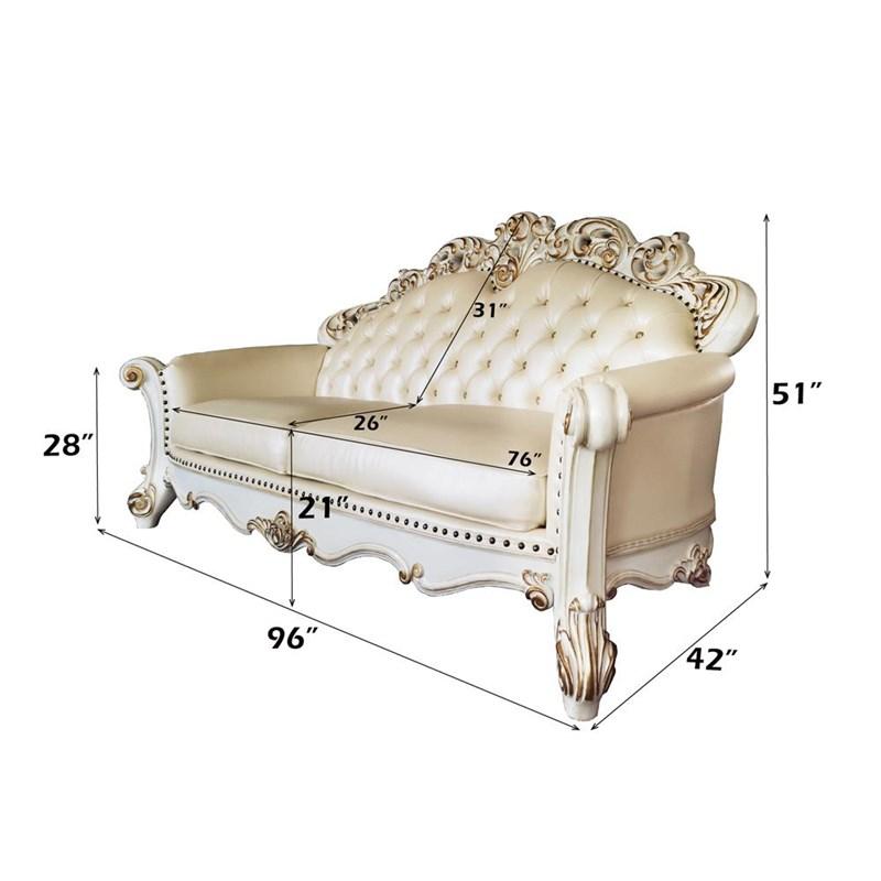 Large Picture of Acme Furniture Vendome LV01324 Sofa with 5 Pillows