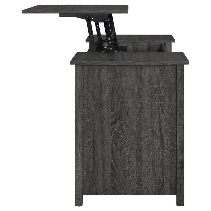 Large Picture of Coaster Furniture Dylan 801576 60-inch 4-Drawer Lift Top Office Desk - Weathered Grey