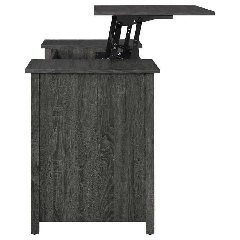 Large Picture of Coaster Furniture Dylan 801576 60-inch 4-Drawer Lift Top Office Desk - Weathered Grey