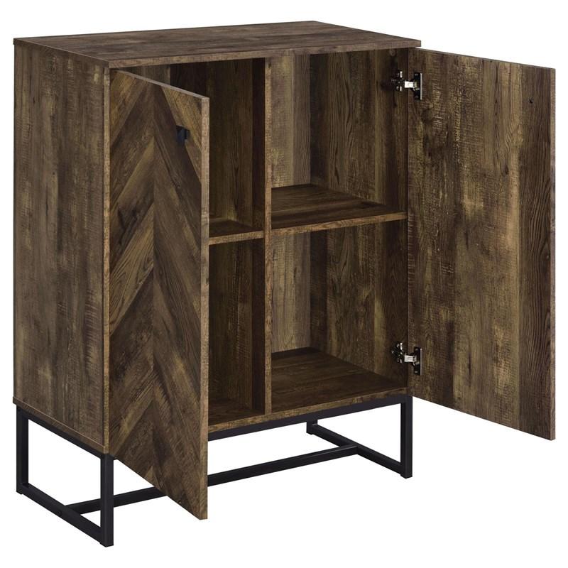 Large Picture of Coaster Furniture Carolyn 959639 2-door Engineered Wood Accent Cabinet - Rustic Oak