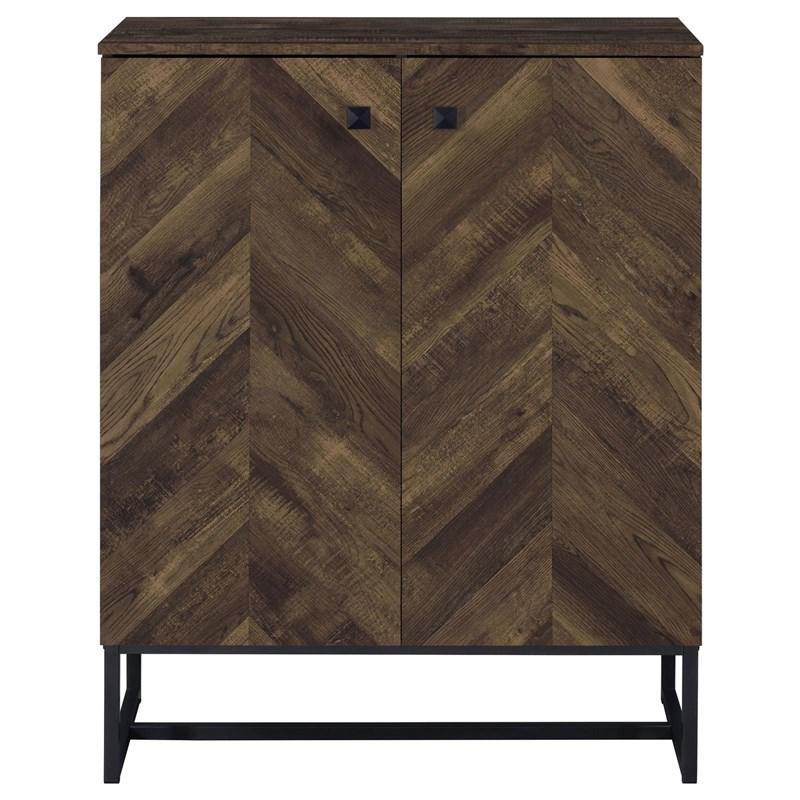 Large Picture of Coaster Furniture Carolyn 959639 2-door Engineered Wood Accent Cabinet - Rustic Oak