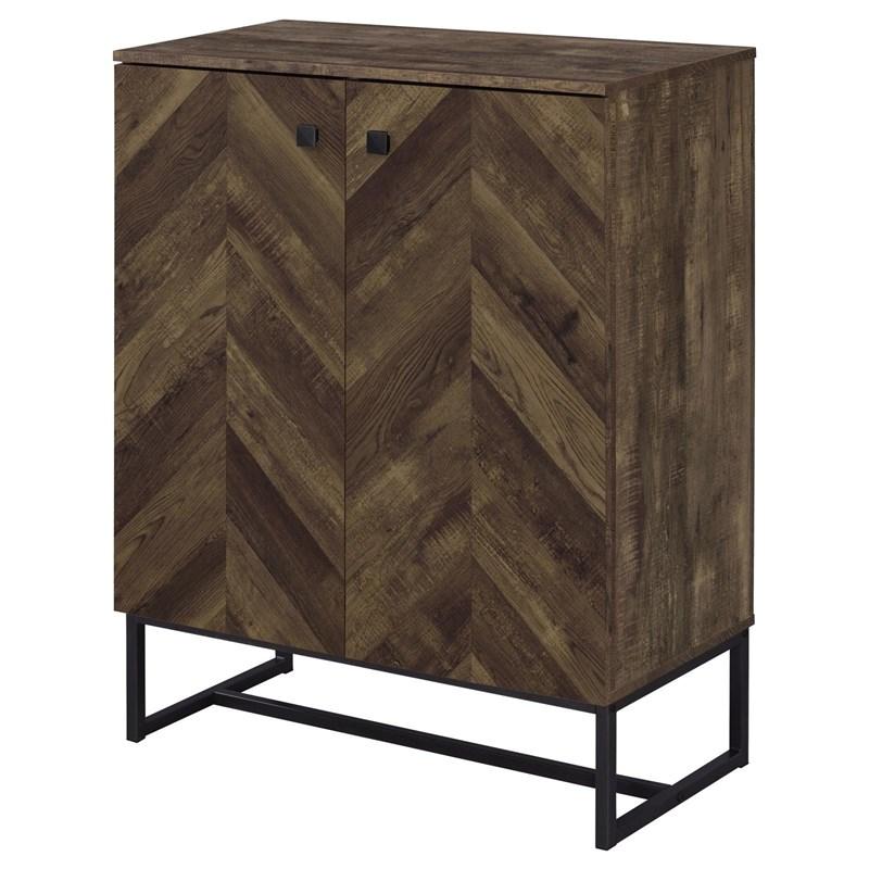 Large Picture of Coaster Furniture Carolyn 959639 2-door Engineered Wood Accent Cabinet - Rustic Oak