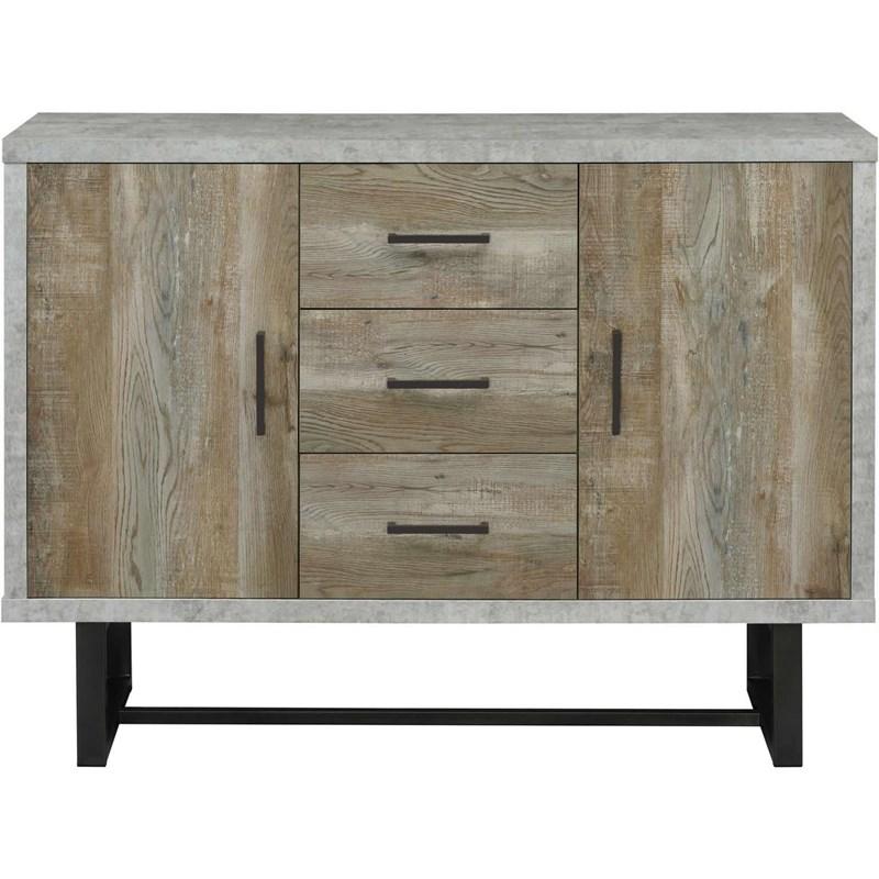Large Picture of Coaster Furniture Abelardo 953565 3-Drawer Engineered Wood Cabinet - Weathered Oak
