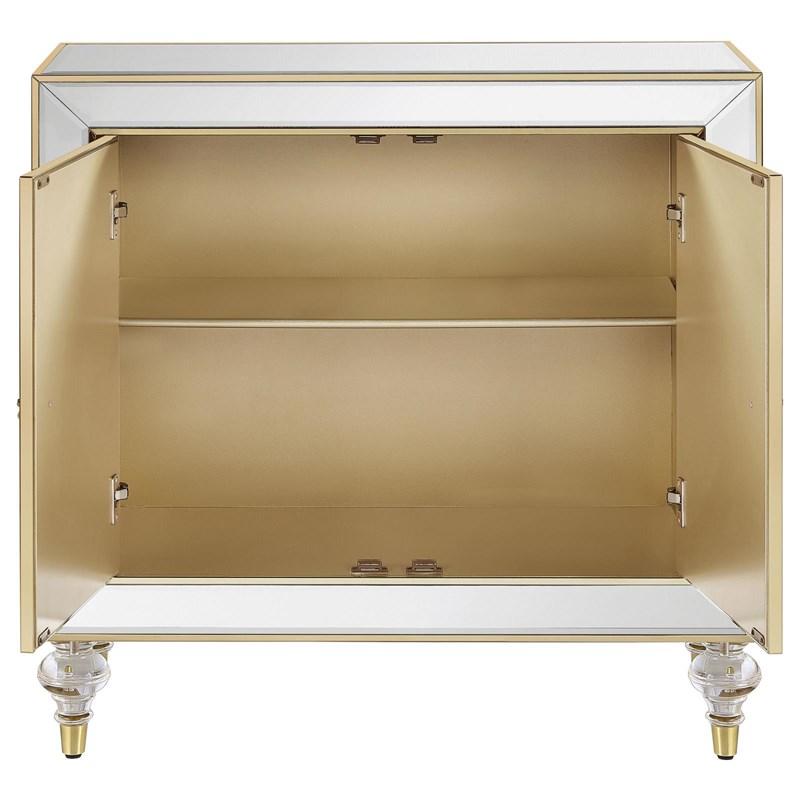 Large Picture of Coaster Furniture Lupin 951854 2-door Mirrored Storage Accent Cabinet - Champagne