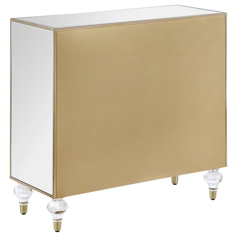 Large Picture of Coaster Furniture Lupin 951854 2-door Mirrored Storage Accent Cabinet - Champagne