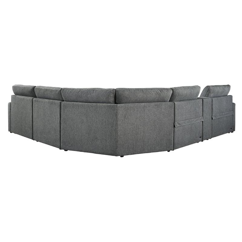 Large Picture of Signature Design by Ashley Hartsdale 60508S8 6 pc Right Arm Facing Reclining Sectional with Console and Chaise