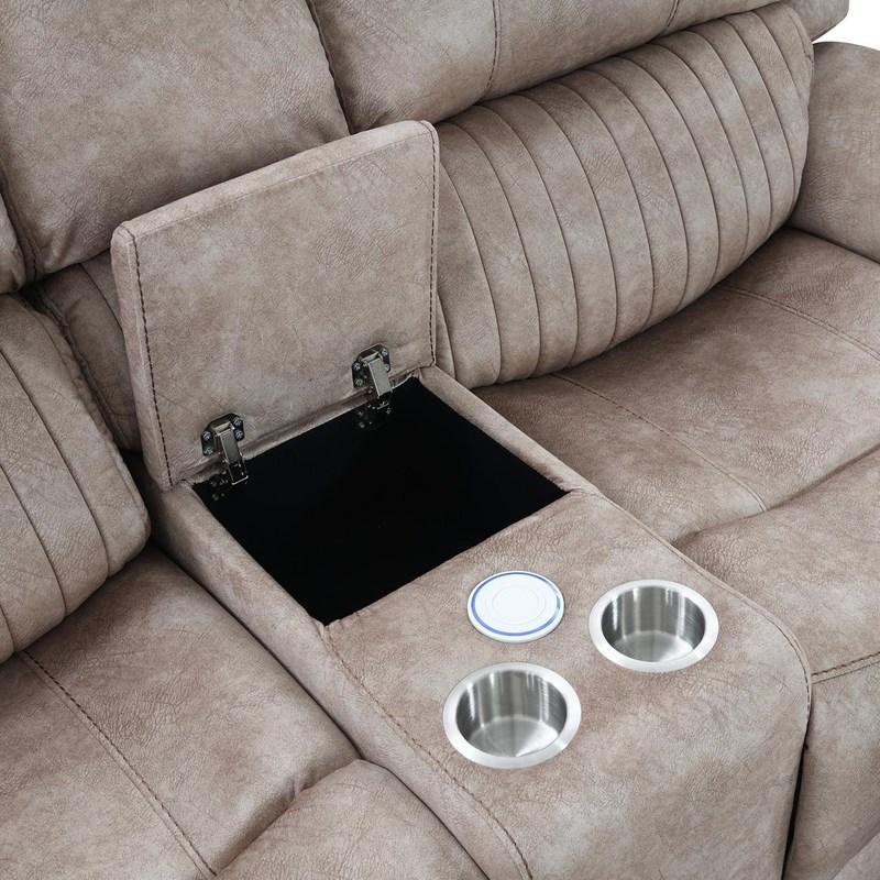Causeuse inclinable Frontier en tissu avec console (655321) image 2