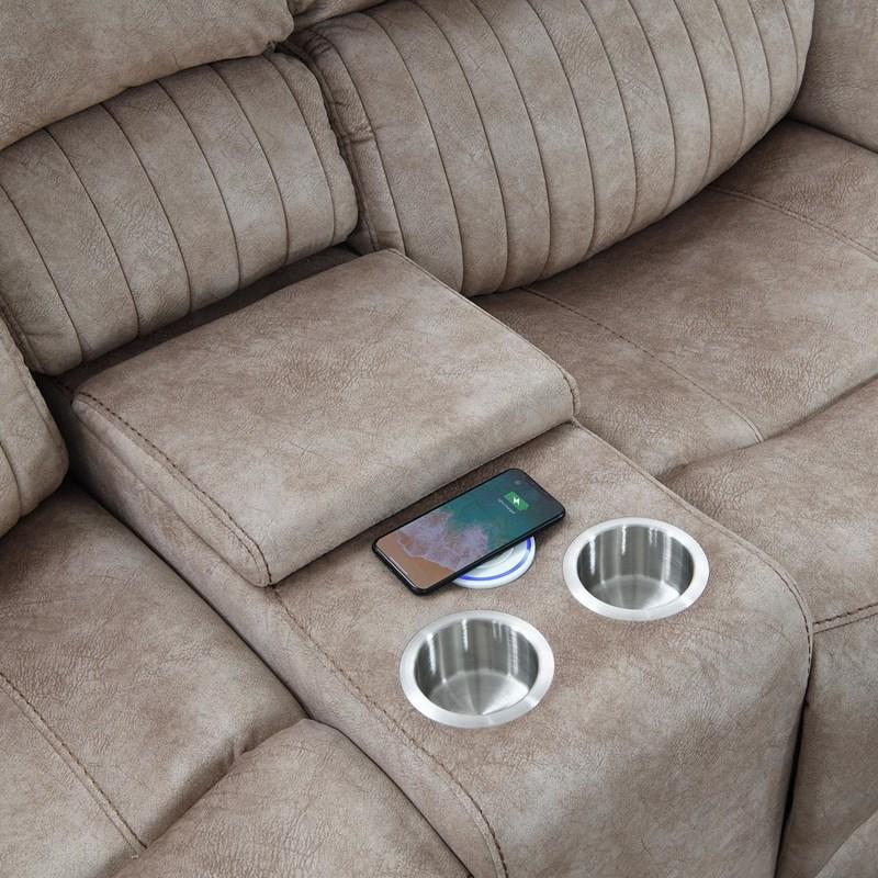Causeuse inclinable Frontier en tissu avec console (655321) image 3
