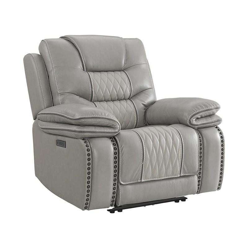 Intercon Furniture Cody CY-RC-140DPR-LGR-C Dual-Power Recliner - Light Grey