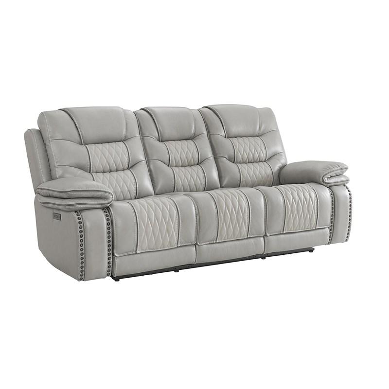 Intercon Furniture Cody CY-SF-388DPR-LGR-C Dual-Power Sofa - Light Grey