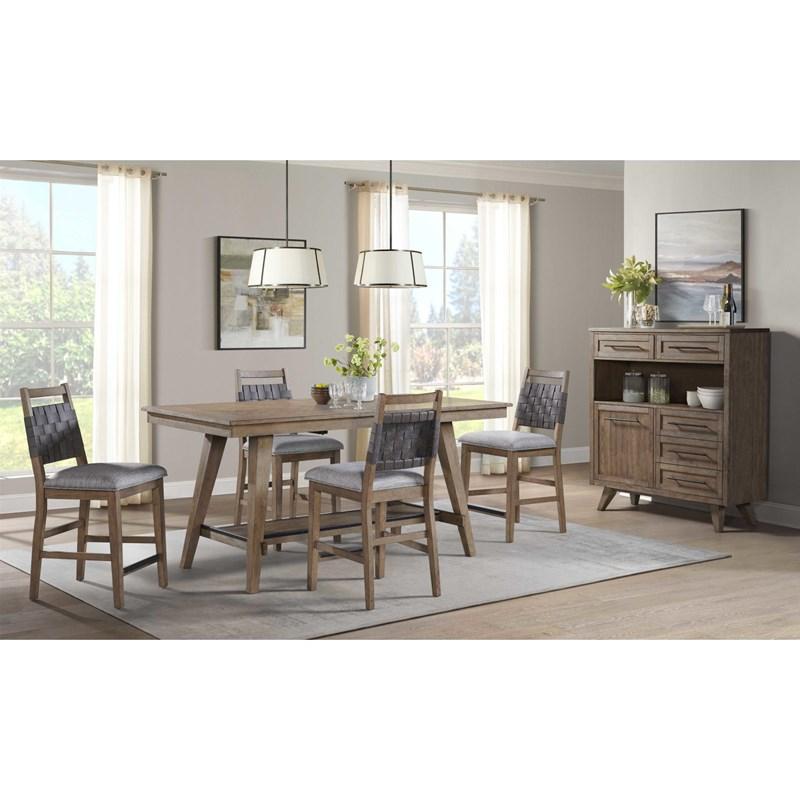 Large Picture of Intercon Furniture Oslo OS-CA-5457-WCT-C Pantry Cabinet - Weathered Chestnut