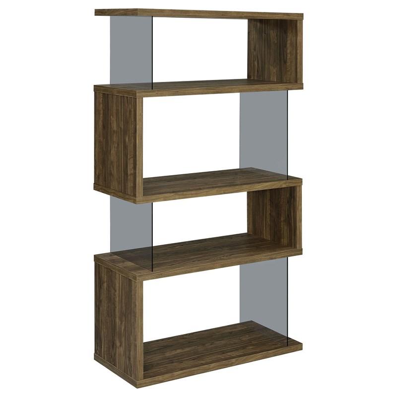 Large Picture of Coaster Furniture Emelle 802339 4-shelf Bookcase with Glass Panels