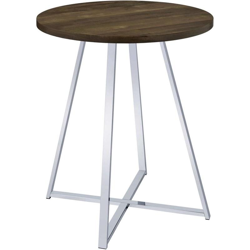 Large Picture of Coaster Furniture Burkhart 183516 Round 35-inch Pub Height Bistro Bar Table - Brown Oak