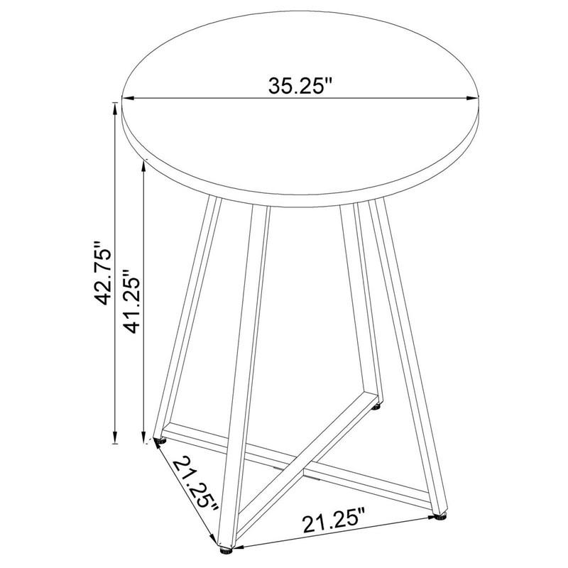 Large Picture of Coaster Furniture Burkhart 183516 Round 35-inch Pub Height Bistro Bar Table - Brown Oak