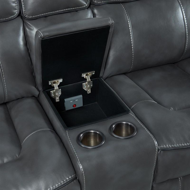 Large Picture of Intercon Furniture Summit SI-LS-268DPR-SLT-C Dual-Power Loveseat - Bolero Slate