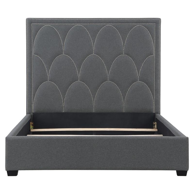 Large Picture of Coaster Furniture Bowfield 315900Q Upholstered Queen Panel Bed - Charcoal