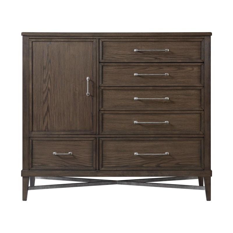 Large Picture of Intercon Furniture Preston PN-BR-3506GC-WVO-C Gentleman's Chest - Weathered Vintage Oak