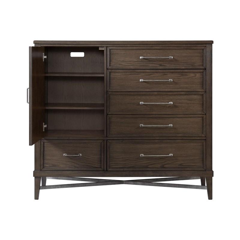 Large Picture of Intercon Furniture Preston PN-BR-3506GC-WVO-C Gentleman's Chest - Weathered Vintage Oak