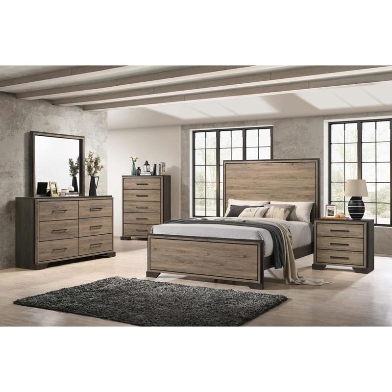 Large Picture of Coaster Furniture Baker 224462 3-Drawer Nightstand - Brown/Light Taupe