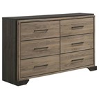 Coaster Furniture Baker 224463 6-Drawer Dresser - Brown/Light Taupe