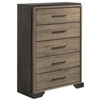 Coaster Furniture Baker 224465 5-drawer Chest - Brown/Light Taupe