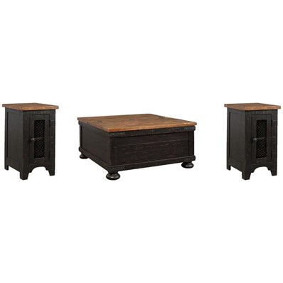 Signature Design by Ashley Valebeck T468T1 Coffee Table and 2 Chairside End Tables