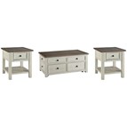 Signature Design by Ashley Bolanburg T637T3 Coffee Table and 2 End Tables