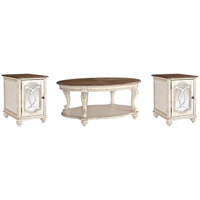 Signature Design by Ashley Realyn T743T2 Coffee Table and 2 End Tables