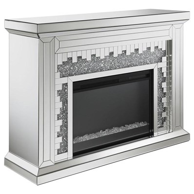Coaster Furniture Gilmore 991048 Mirrored Freestanding Electric Fireplace - Silver