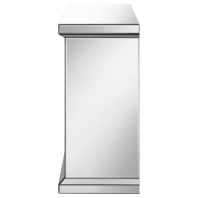 Large Picture of Coaster Furniture Gilmore 991048 Mirrored Freestanding Electric Fireplace - Silver