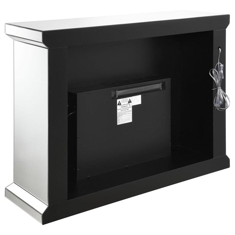 Large Picture of Coaster Furniture Gilmore 991048 Mirrored Freestanding Electric Fireplace - Silver