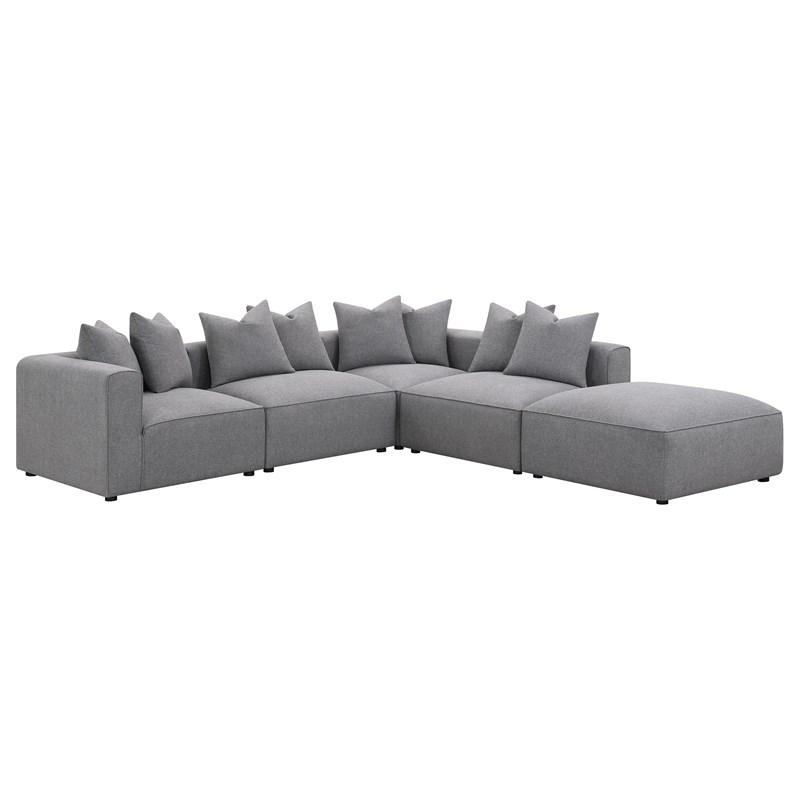 Large Picture of Coaster Furniture Jennifer 551596 Square Upholstered Ottoman - Grey