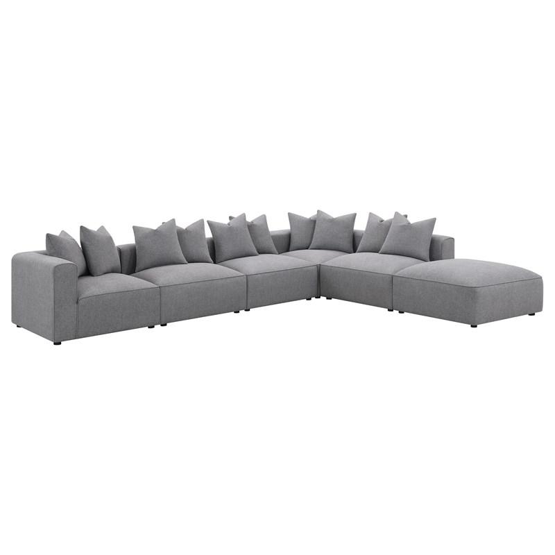 Large Picture of Coaster Furniture Jennifer 551596 Square Upholstered Ottoman - Grey