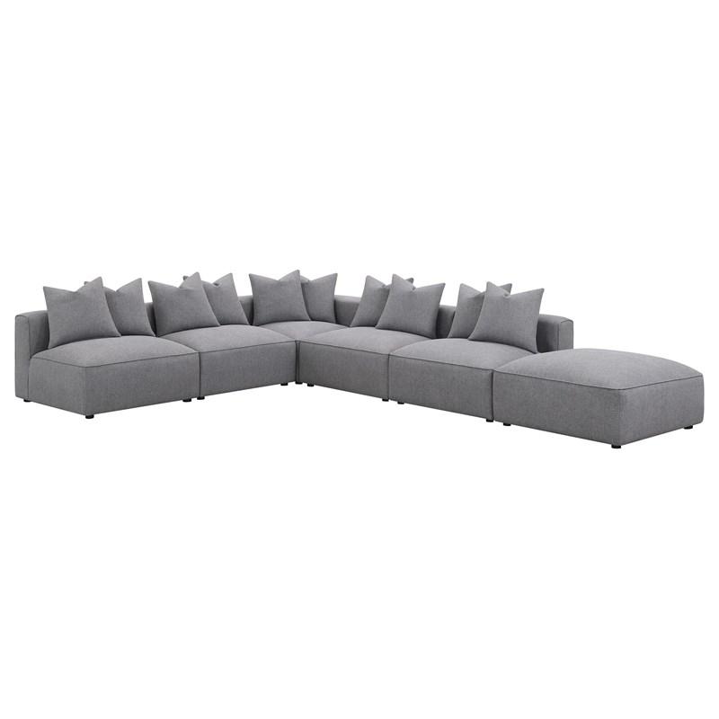 Large Picture of Coaster Furniture Jennifer 551596 Square Upholstered Ottoman - Grey
