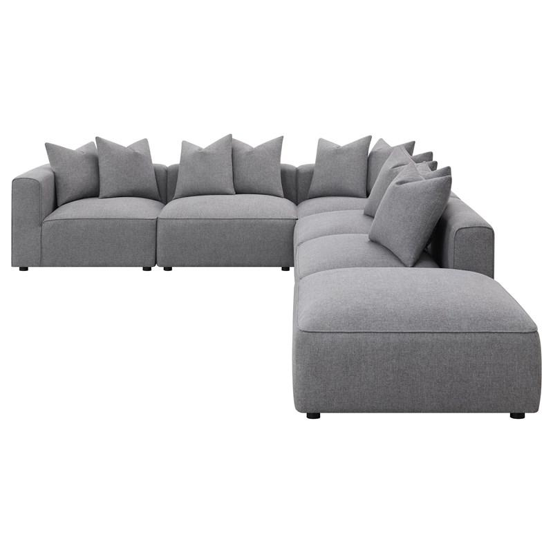 Large Picture of Coaster Furniture Jennifer 551594-SET 6 pc Tight Seat Modular Sectional - Grey