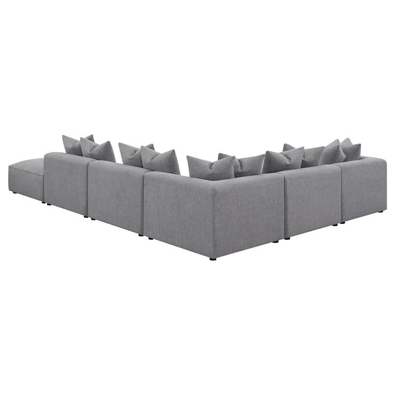 Large Picture of Coaster Furniture Jennifer 551594-SET 6 pc Tight Seat Modular Sectional - Grey