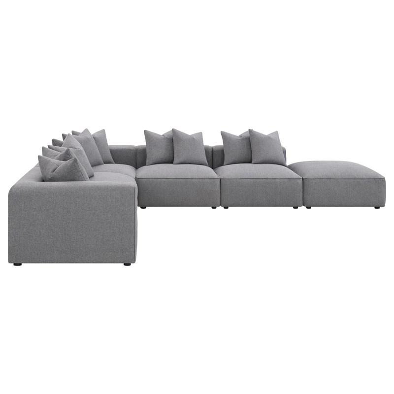 Large Picture of Coaster Furniture Jennifer 551594-SET 6 pc Tight Seat Modular Sectional - Grey