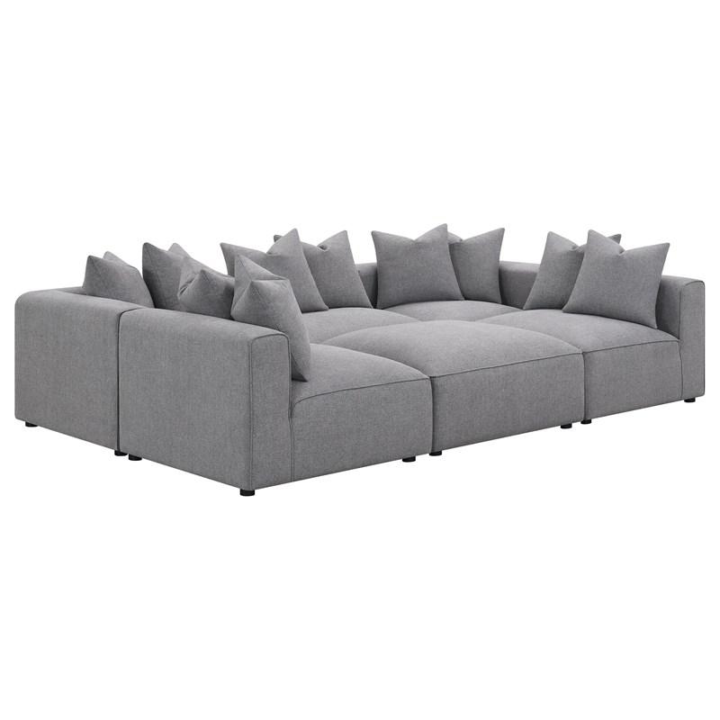 Large Picture of Coaster Furniture Jennifer 551594-SET 6 pc Tight Seat Modular Sectional - Grey