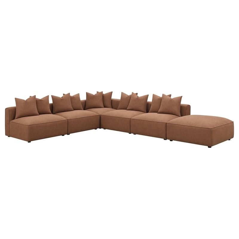 Large Picture of Coaster Furniture Jennifer 551593 Square Upholstered Ottoman - Terracotta