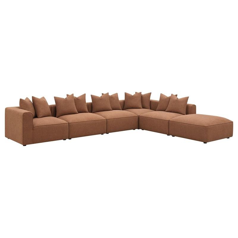 Large Picture of Coaster Furniture Jennifer 551593 Square Upholstered Ottoman - Terracotta
